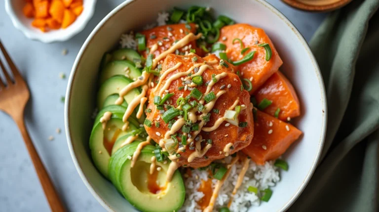 salmon rice bowl