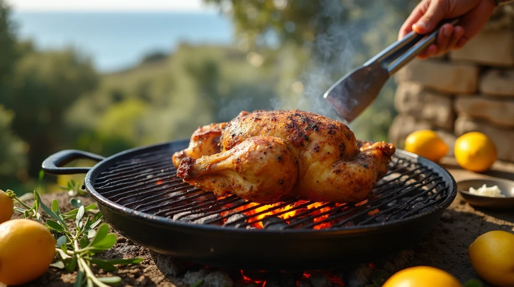 greek grilled spatchcock chicken