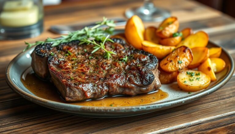 steak and potatoes